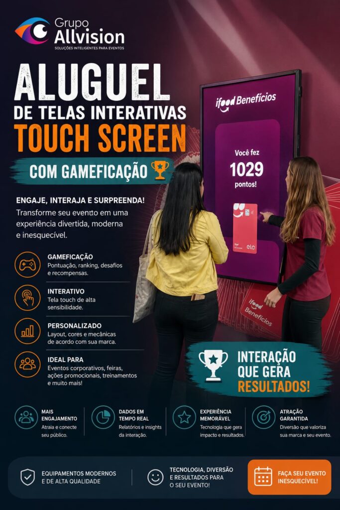 Locação de Equipamentos Tecnológicos para Feiras e Congressos na Bahia: Óculos VR, Holograma 3D e Totens Interativos 2026
